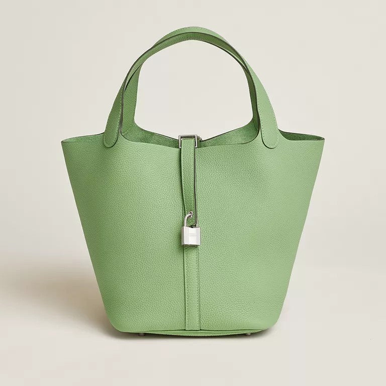 Cow-hide leather women's bucket bag with top handle