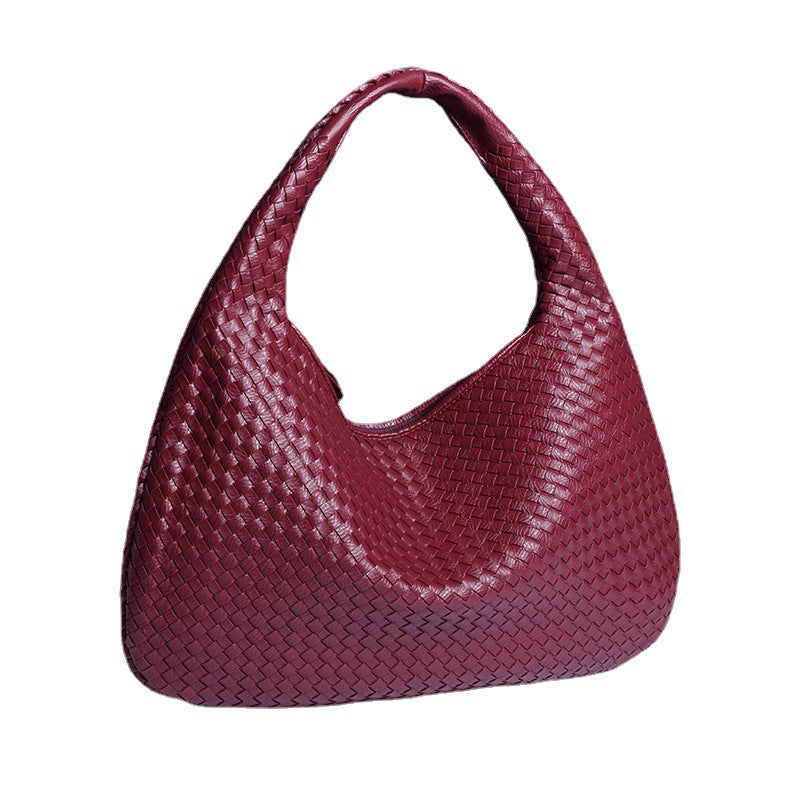 Woven women's bag dumpling bag 2023 new summer simple big brand shoulder bag autumn and winter European and American fashion casual bag