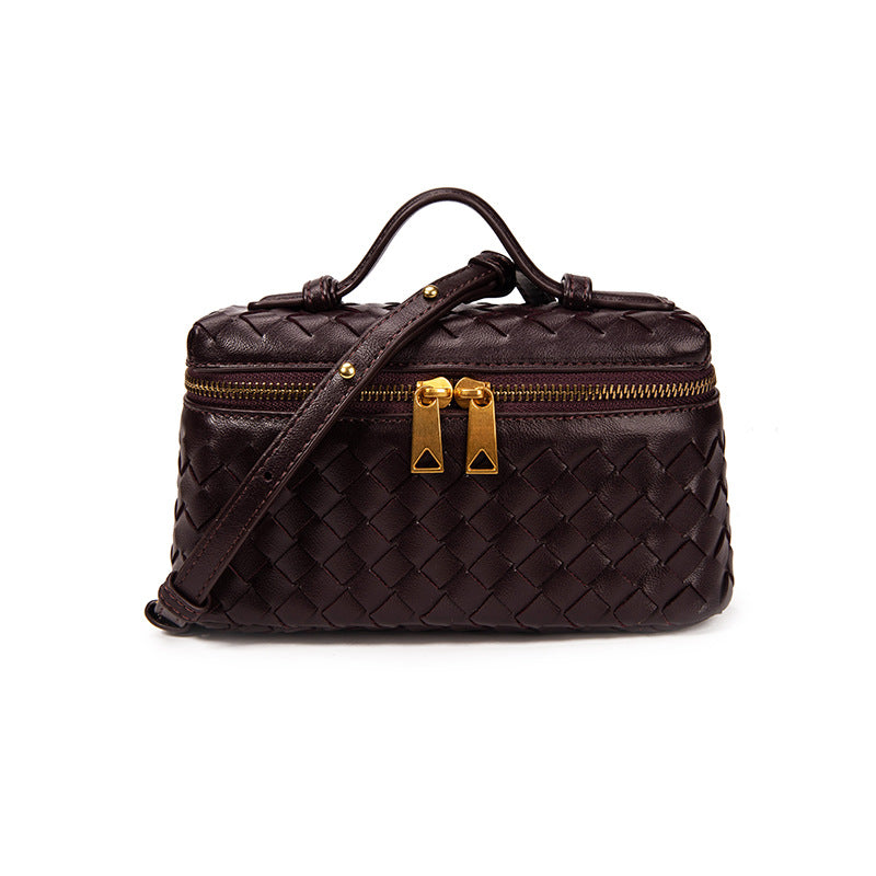 [Cross-border exclusive] hand-knitted fashion popular lunch box bag new trend shoulder hand crossbody box bag