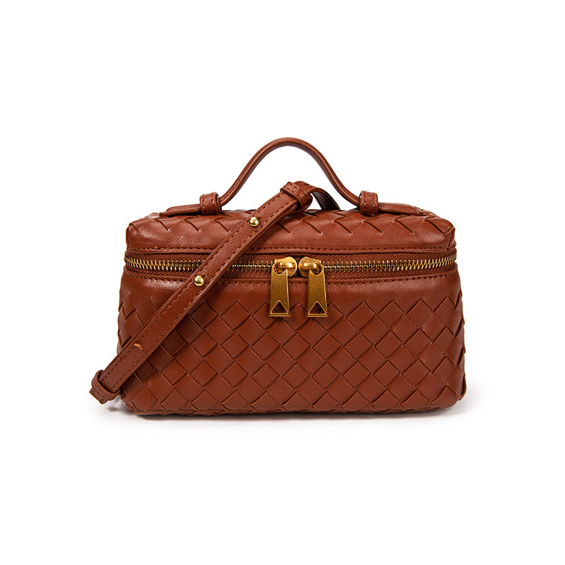 [Cross-border exclusive] hand-knitted fashion popular lunch box bag new trend shoulder hand crossbody box bag