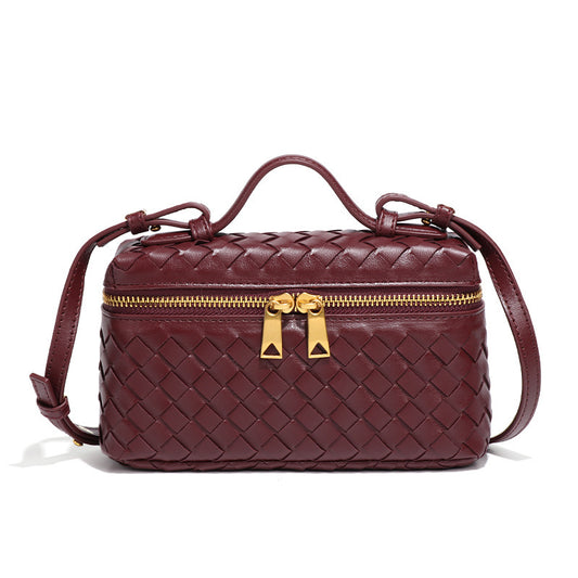 [Cross-border exclusive] hand-knitted fashion popular lunch box bag new trend shoulder hand crossbody box bag